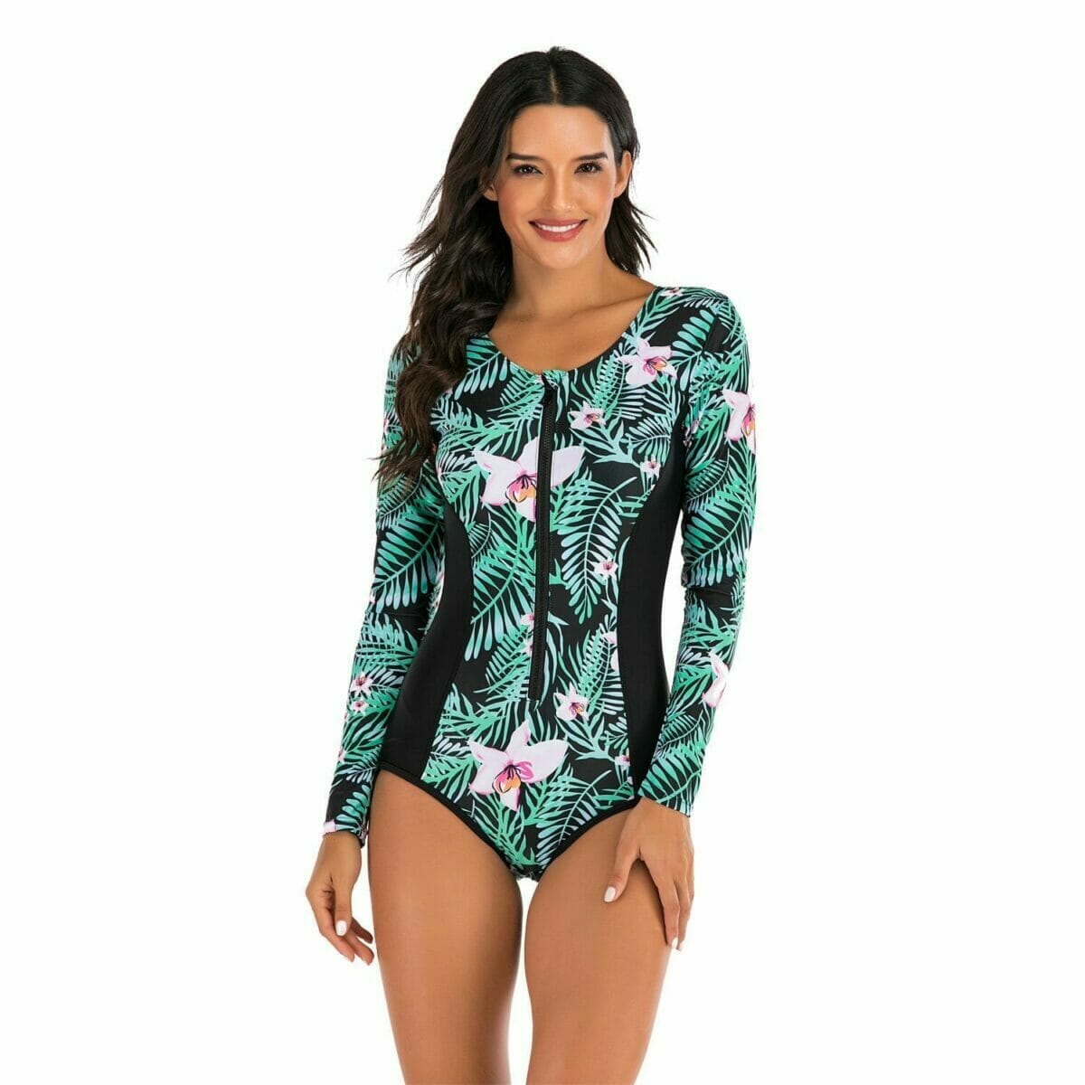 Long Sleeve Swimsuit Floral