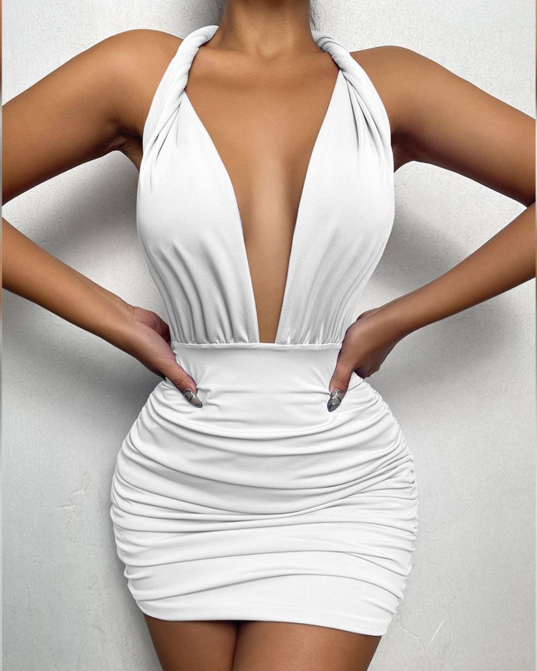 White Plunge Dress