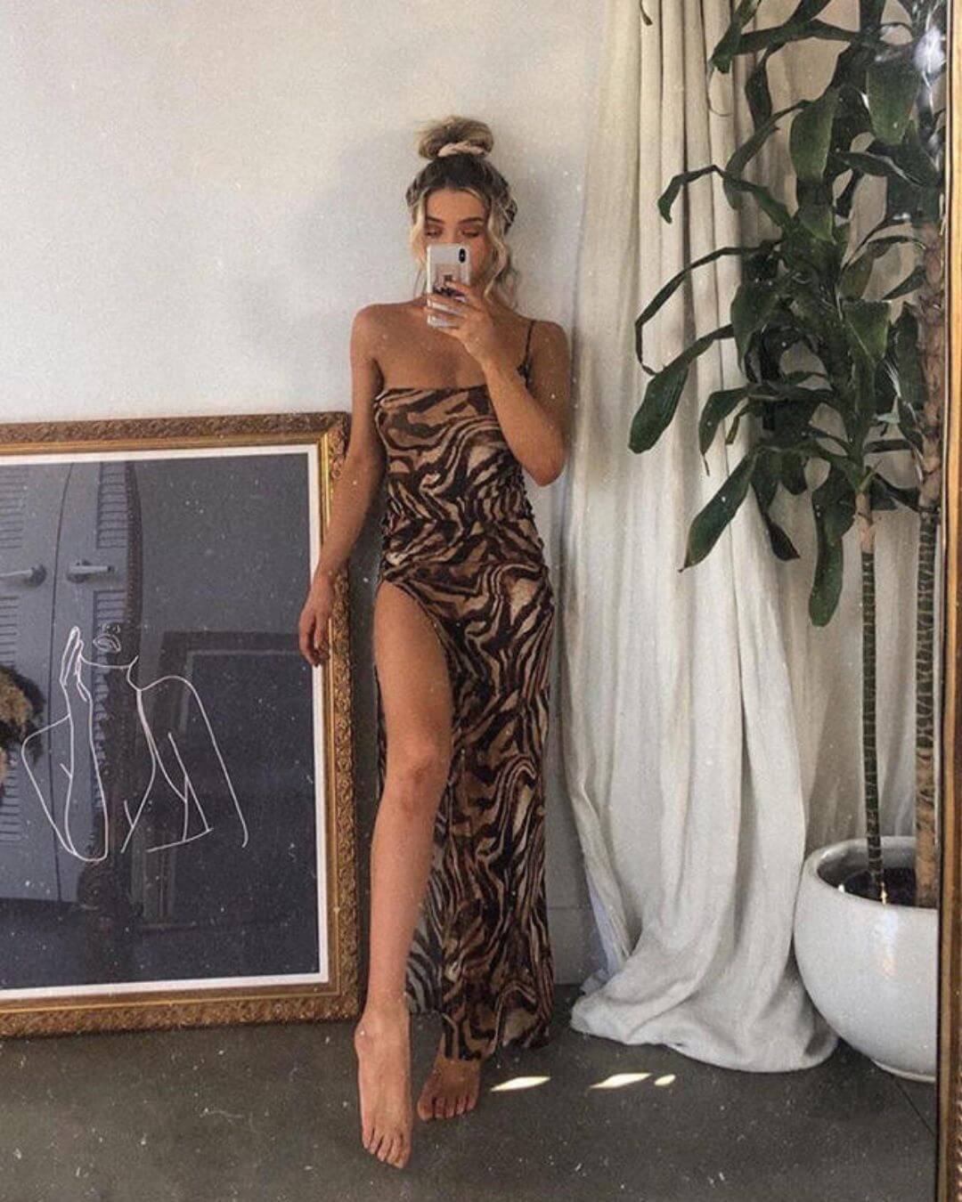 Sleeveless Slim Leopard Dress