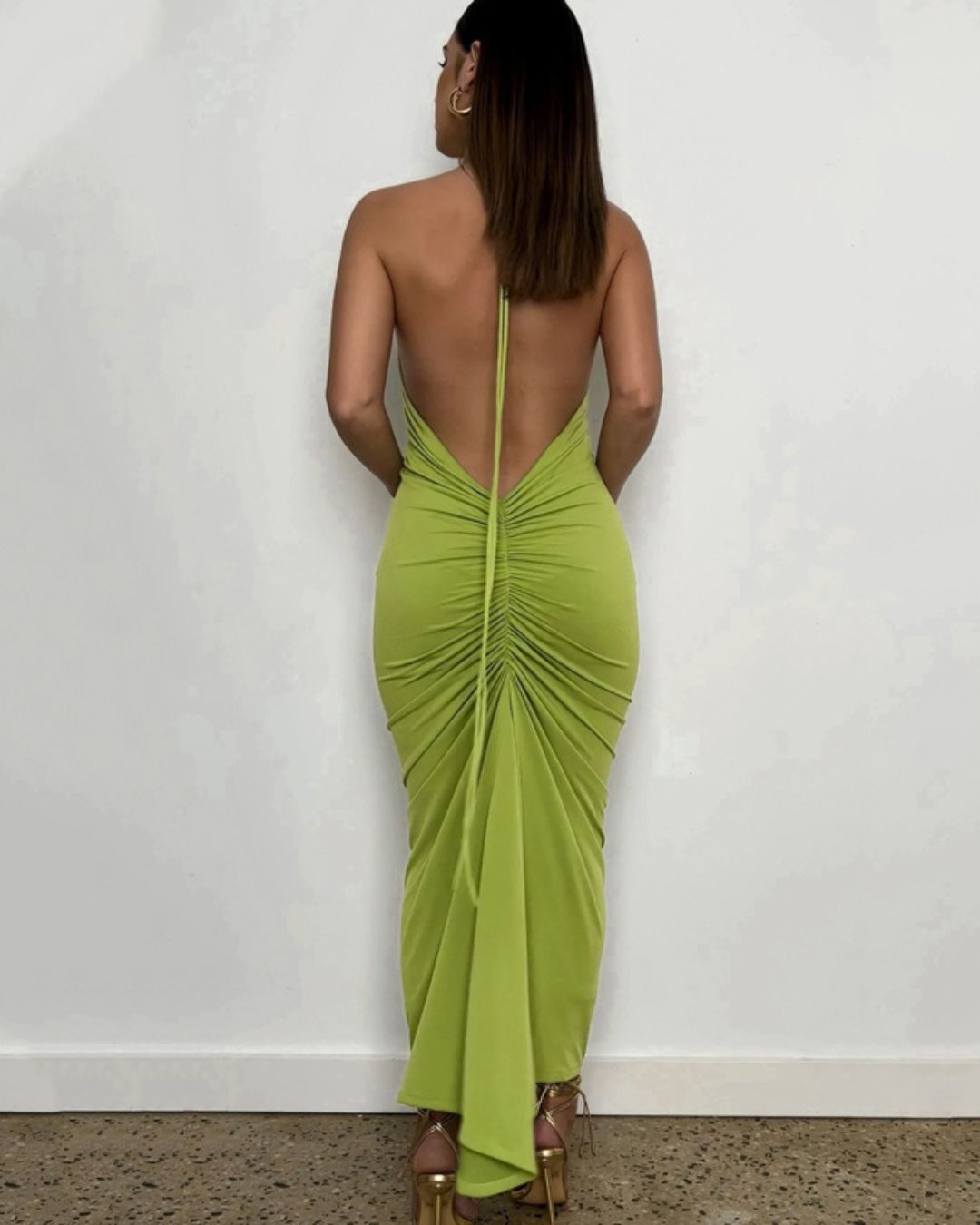 Sexy Slim Backless Ruched Dress