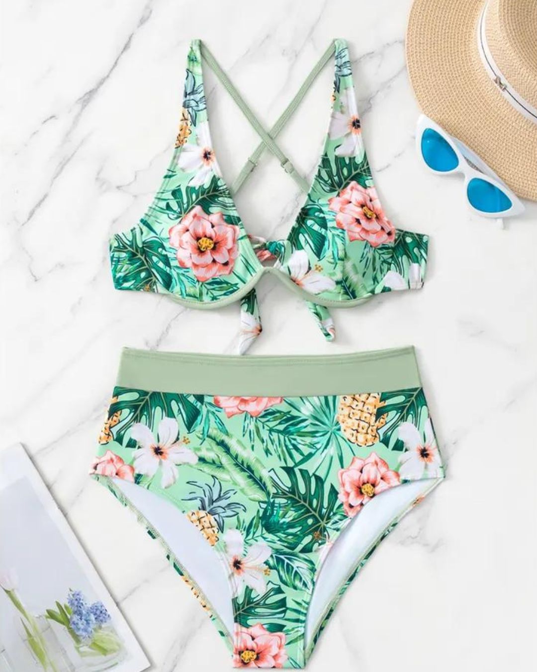High waisted Floral Bikini Set – Doll Up Boutique