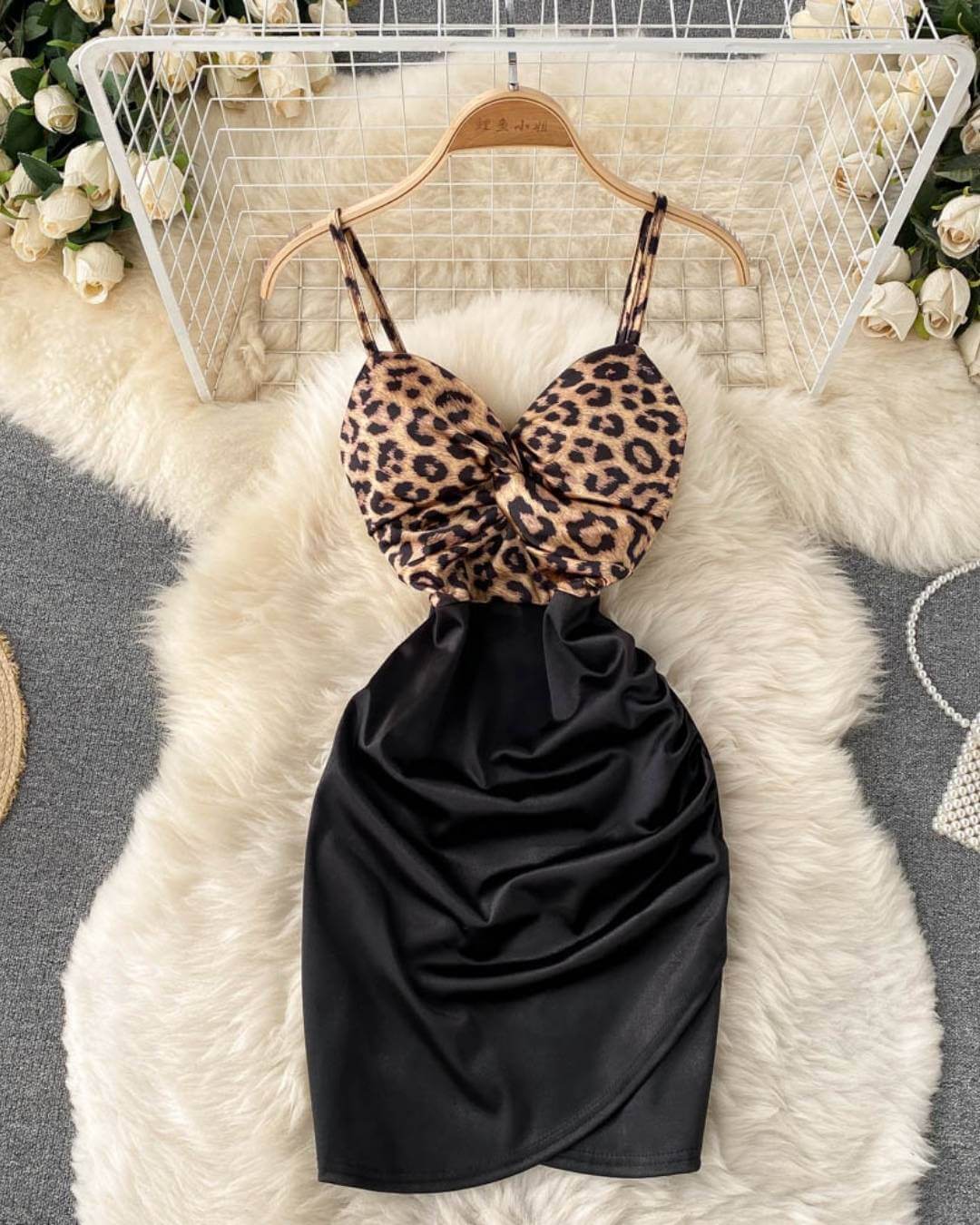 Halter Strapless Leopard Dress