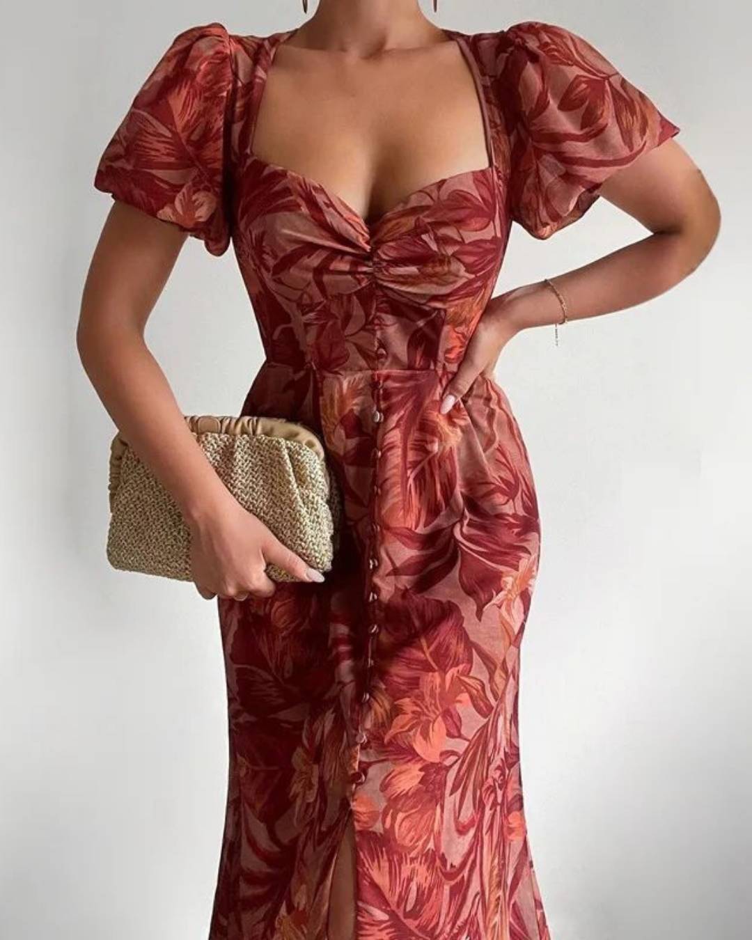 Floral Print Button Dress