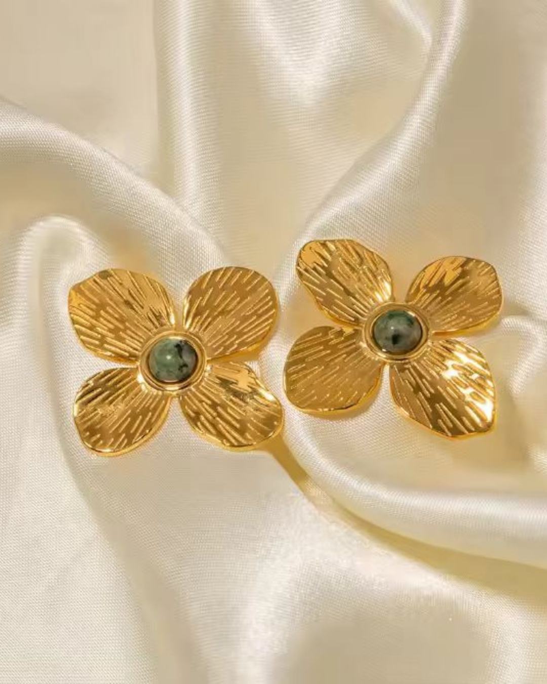 Petal Flower Turquoise Stud Earrings