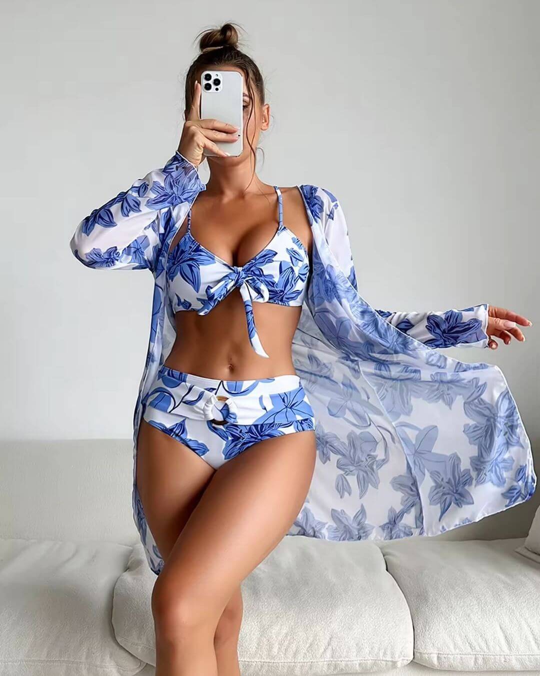 3 Pcs Floral Bikini Set