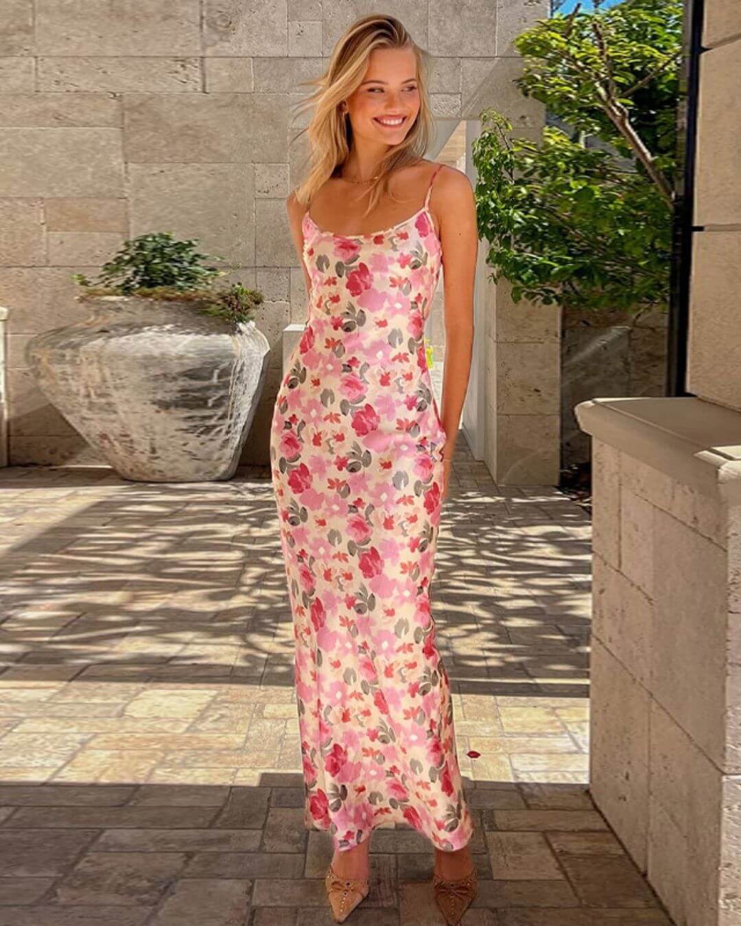 Flower Print Long Dress