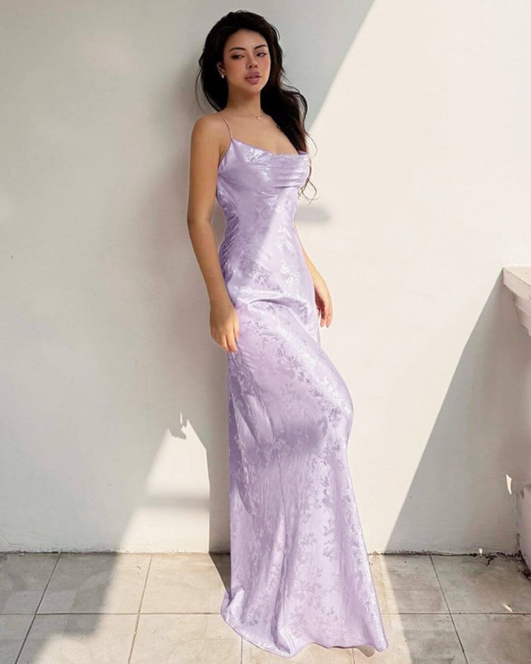 Purple Backless Long Dress