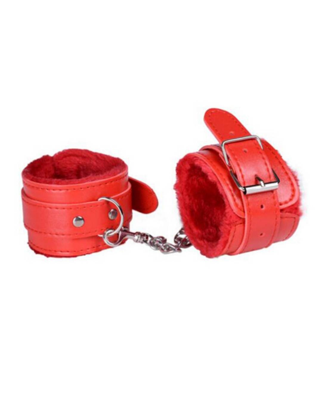 Ajustable PU Leather Plush Handcuffs