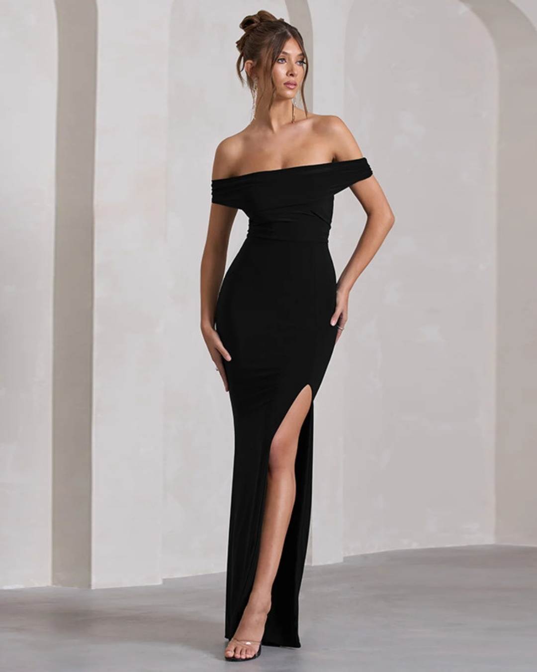 Black Elegance Slit Dress