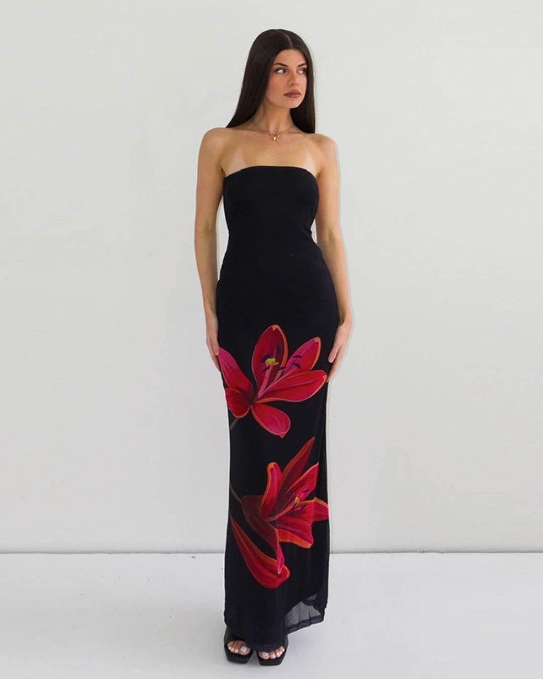 Lily Flame Strapless Gown