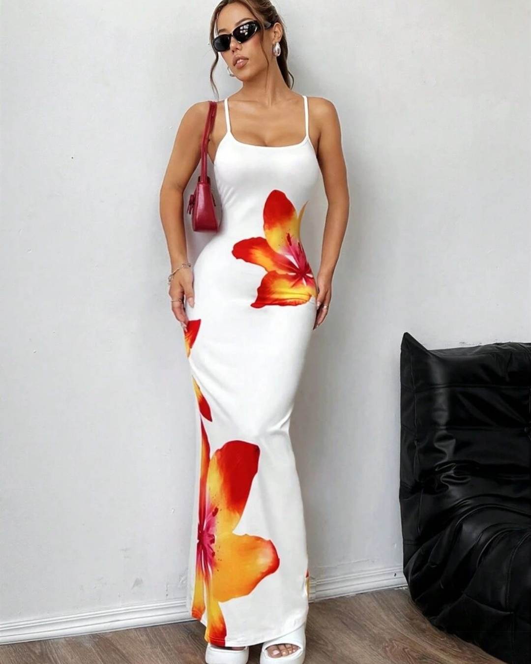 Flame Petal Slip Dress