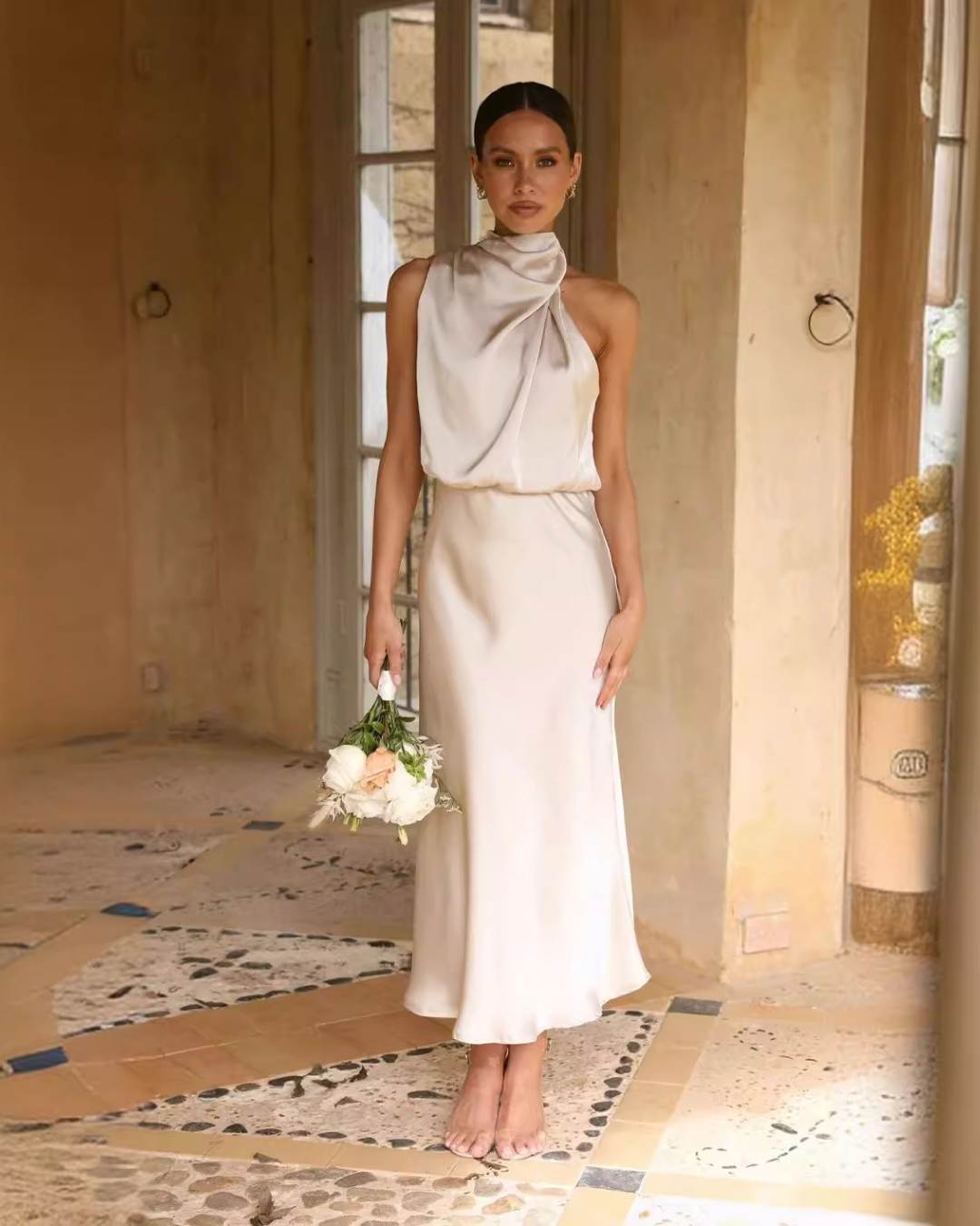 Soft Shine Halter Dress