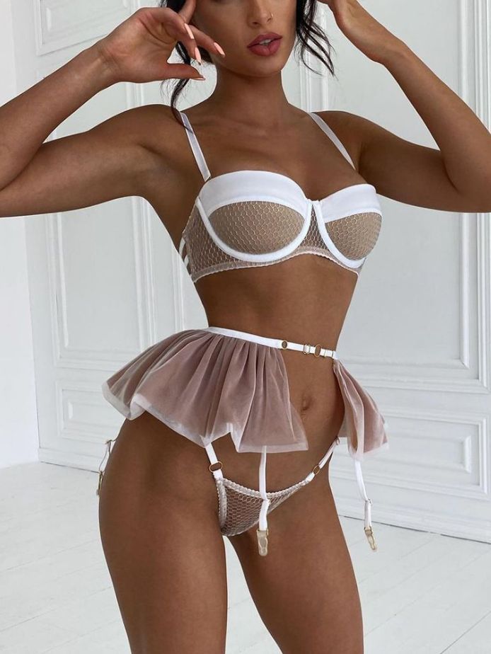 3pcs Sexy babydoll Lingerie Set Underwear
