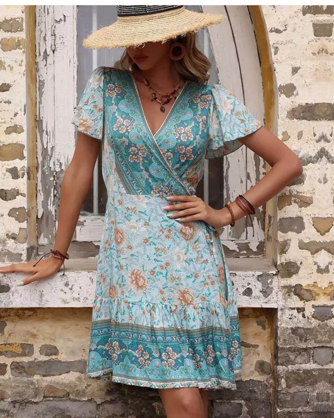 Boho Floral Chic Mini Dress