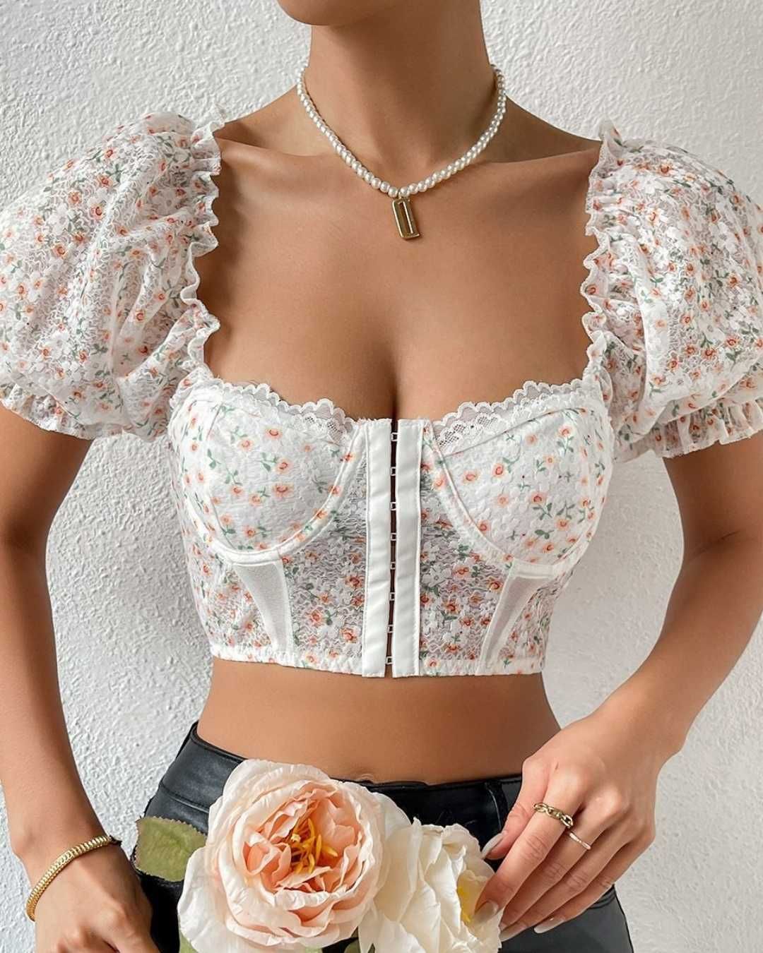 Lace Mesh Floral Top