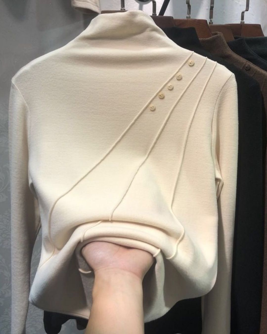 Velvet Thick High-neck Double-sided Cardigan