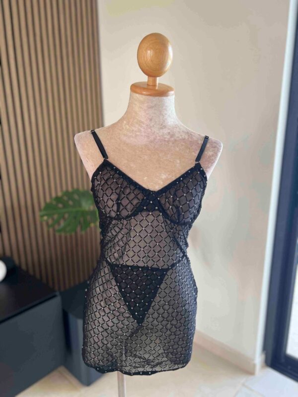 Hollow Out Cross Back Sexy Night Dress - Image 3