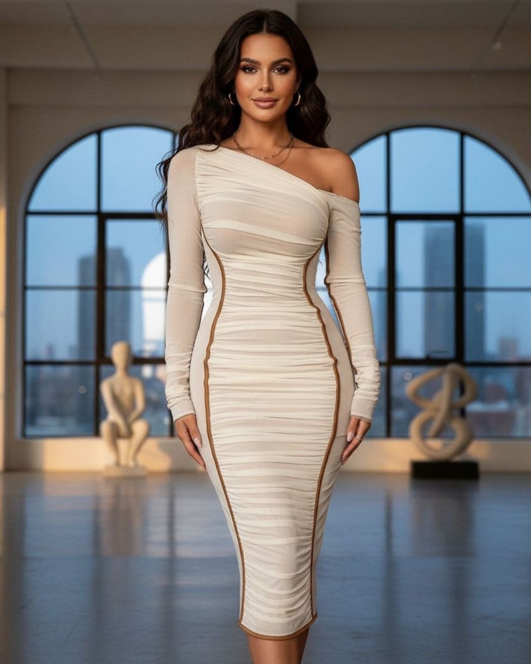 Trendy Oblique One Shoulder Dress