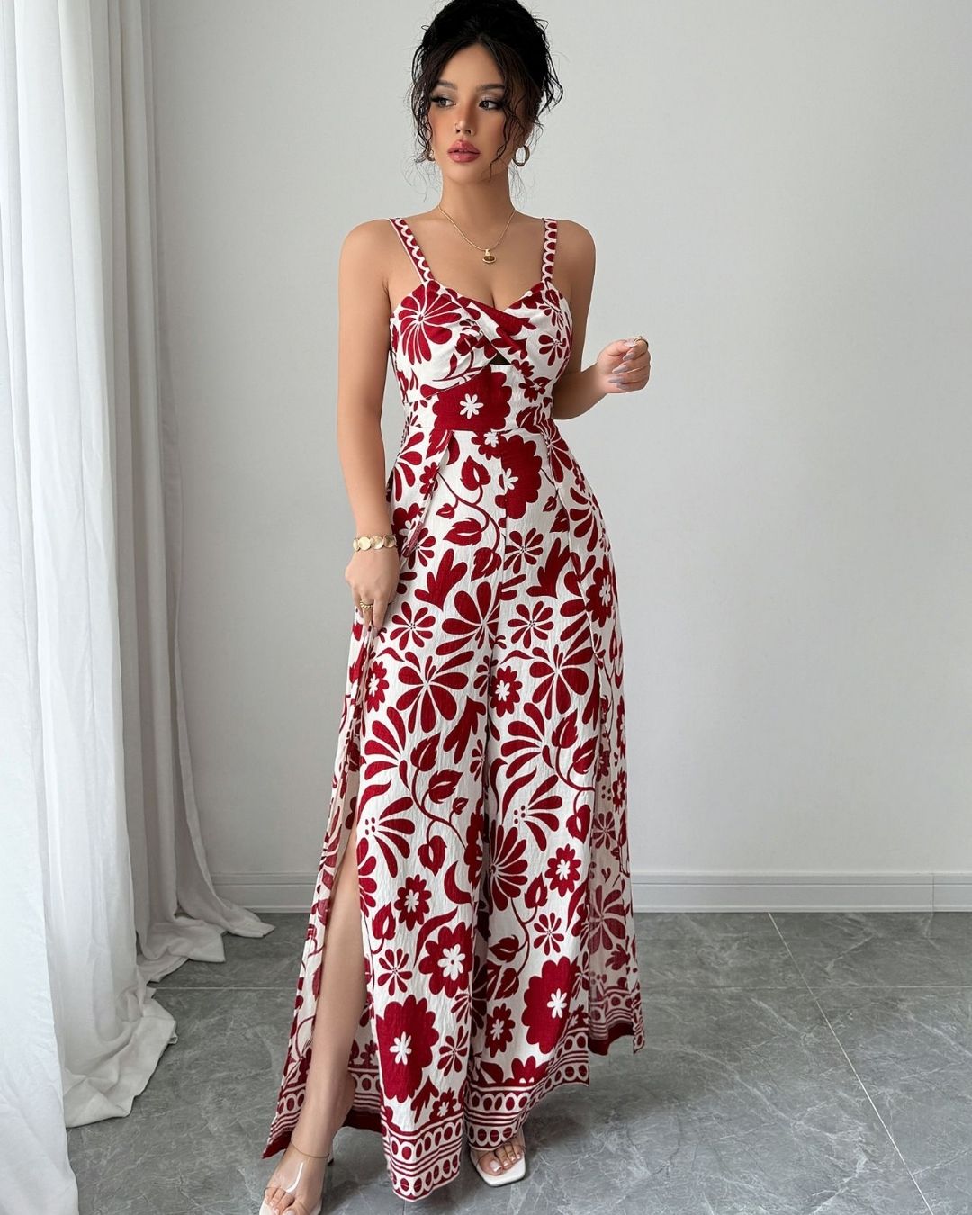 Bohemian Floral Print Jumpsuit