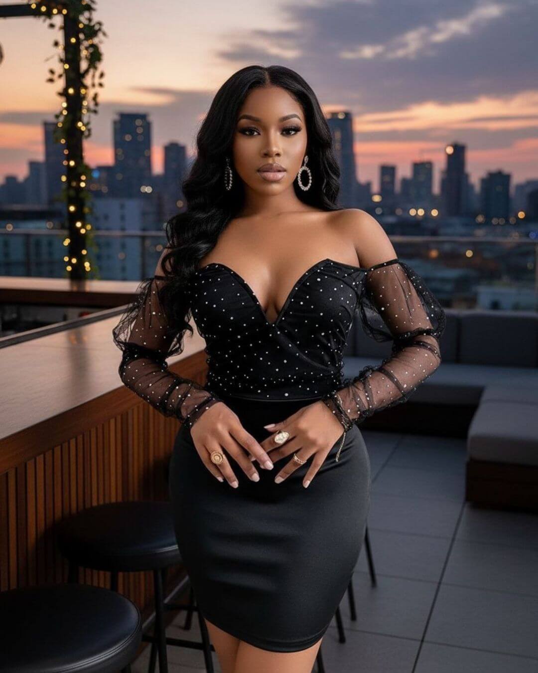 Sequin Mesh Off Shoulder Elegant Dress