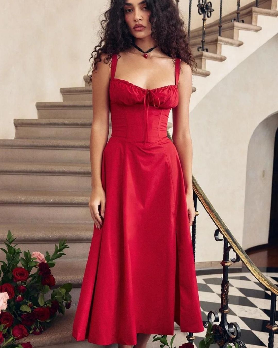 Corset Lace Up Maxi Dress