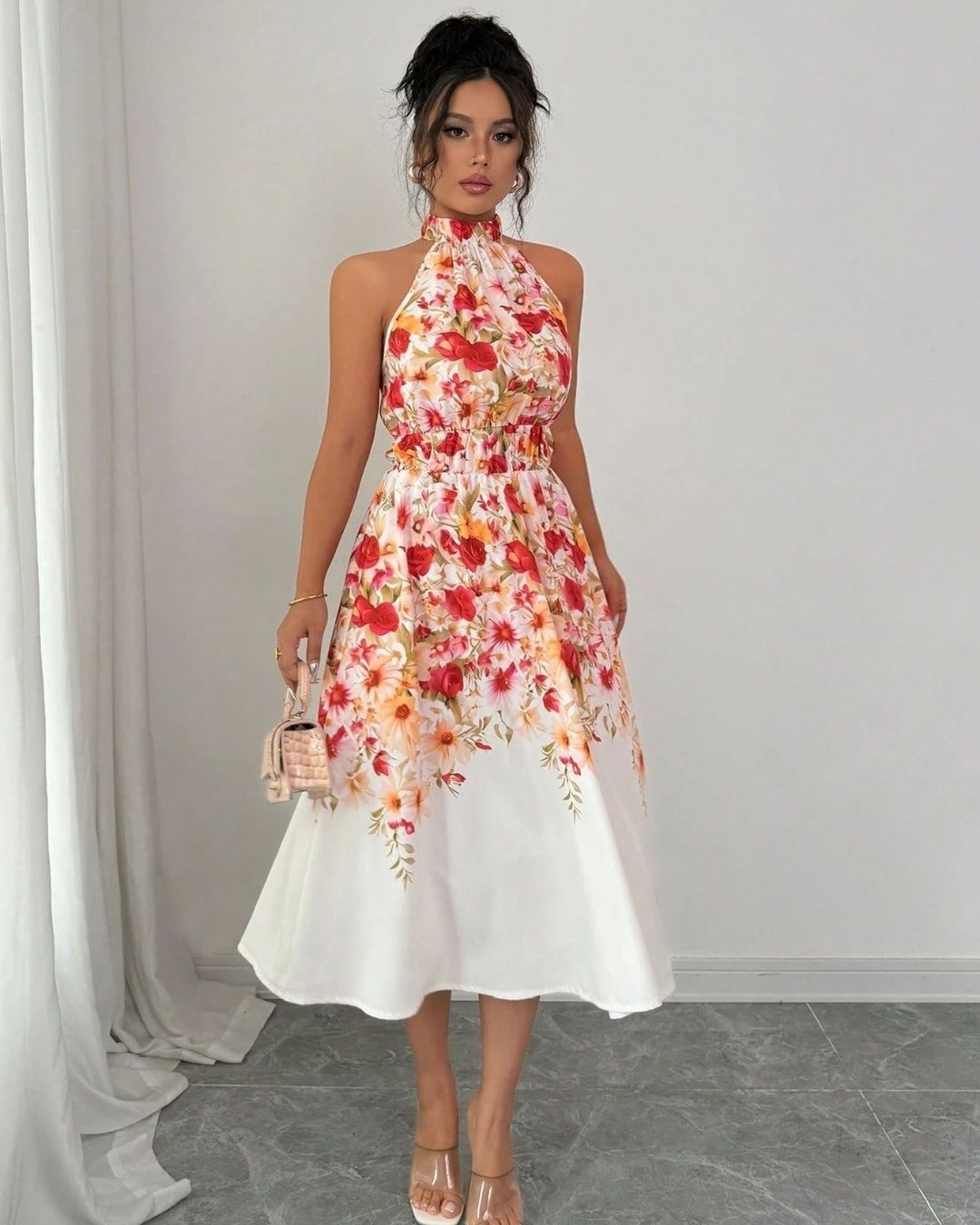 Floral Print Sleeveless Dress