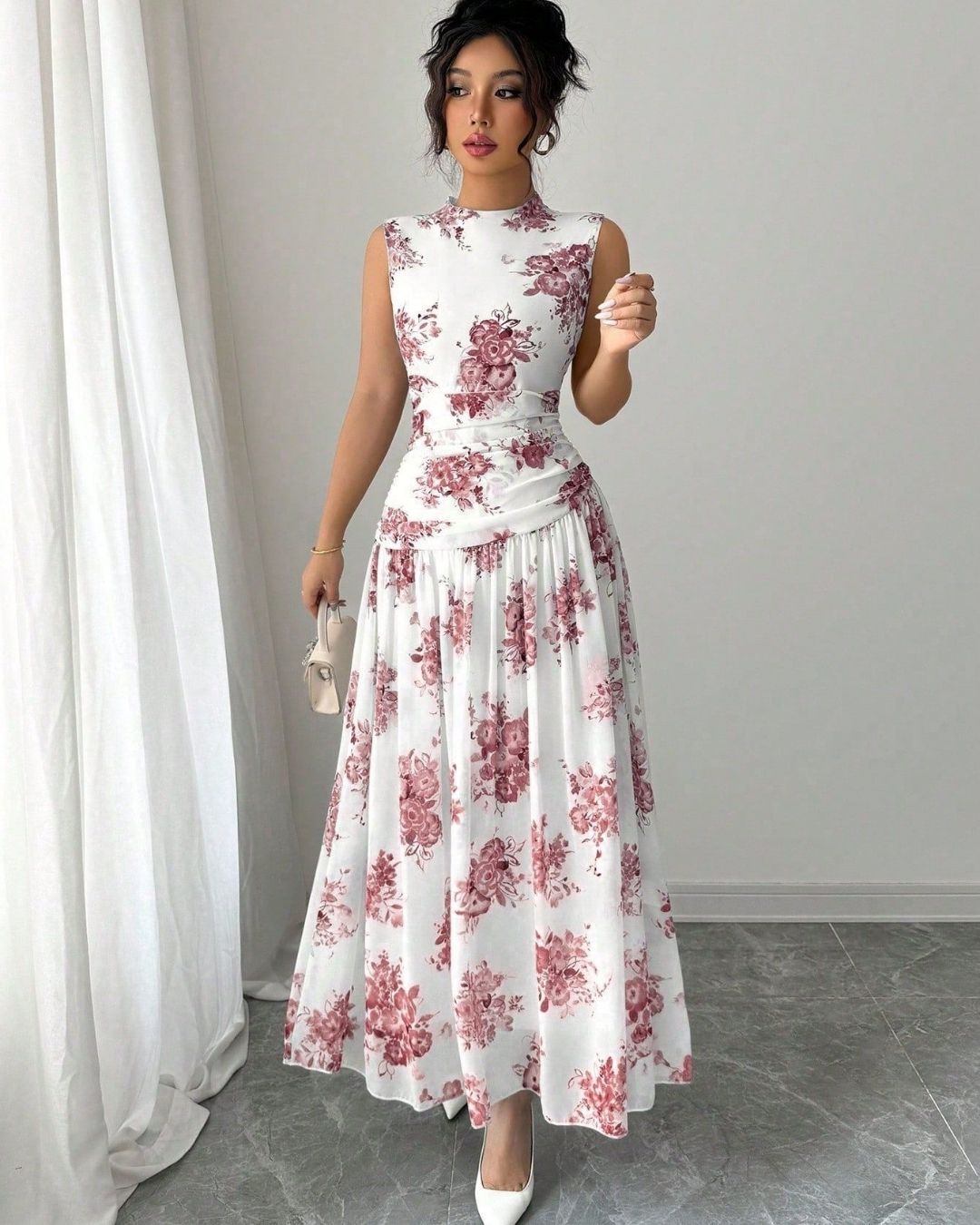 Elegant Floral Print Dress