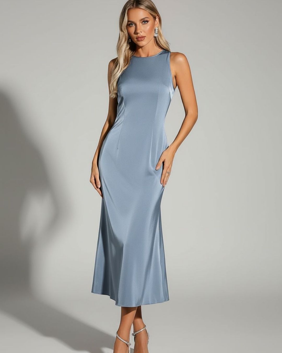 Silk Round Neck Dress